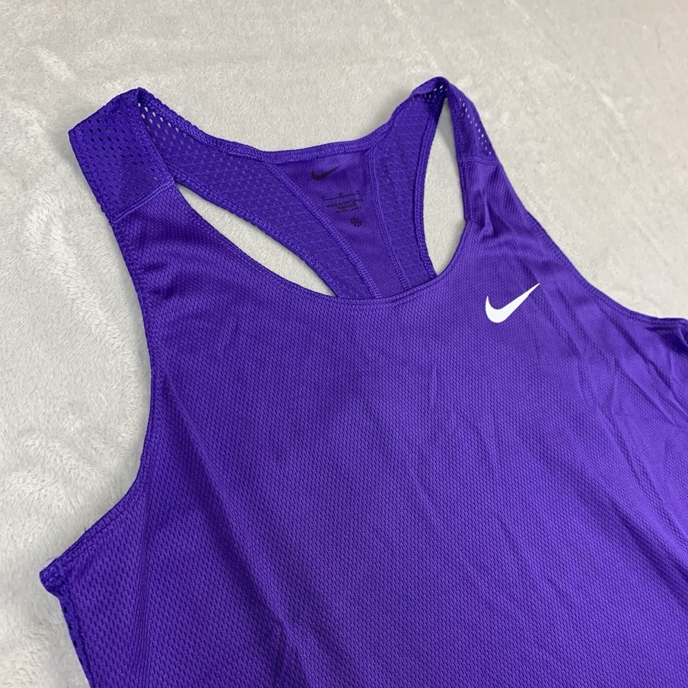 New Nike Dri Fit Tank Top Womens Medium Purple Racerback Singlet Running DH8126